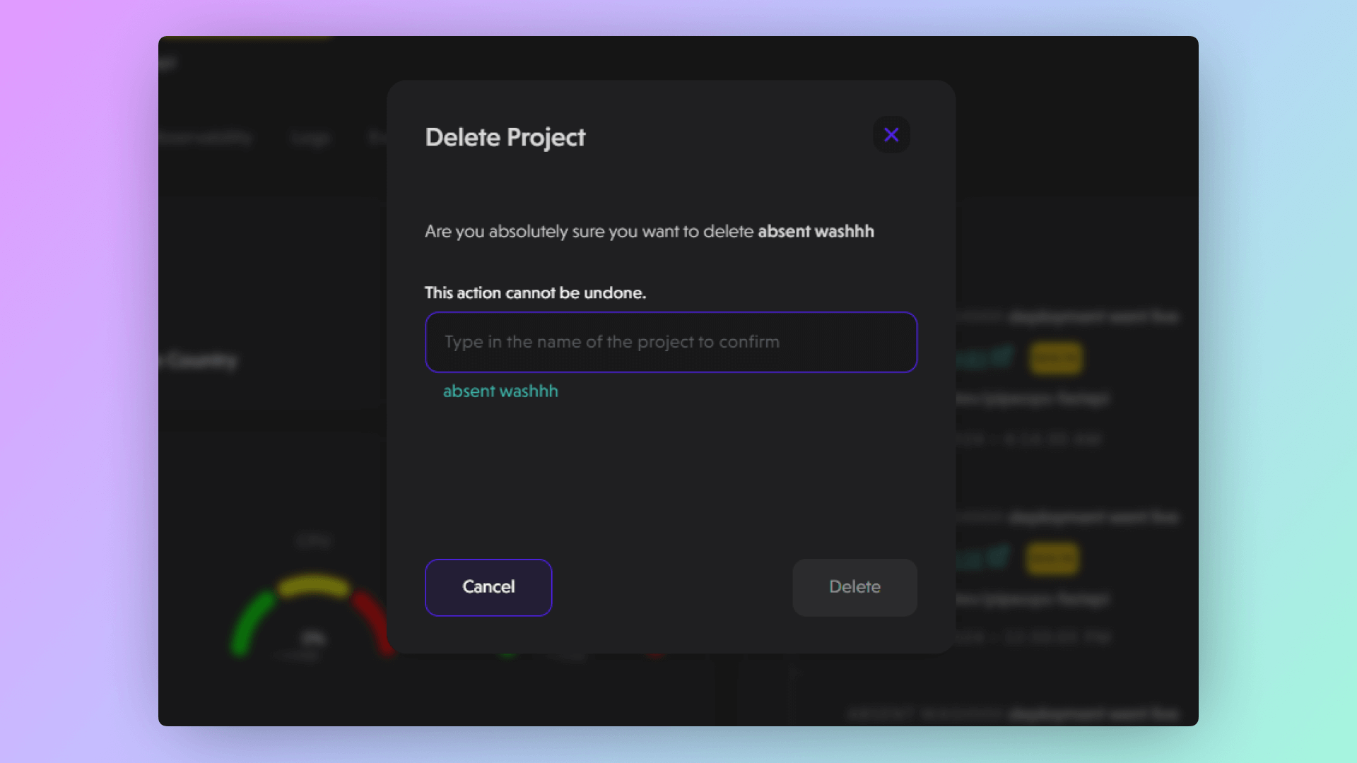 Delete Project