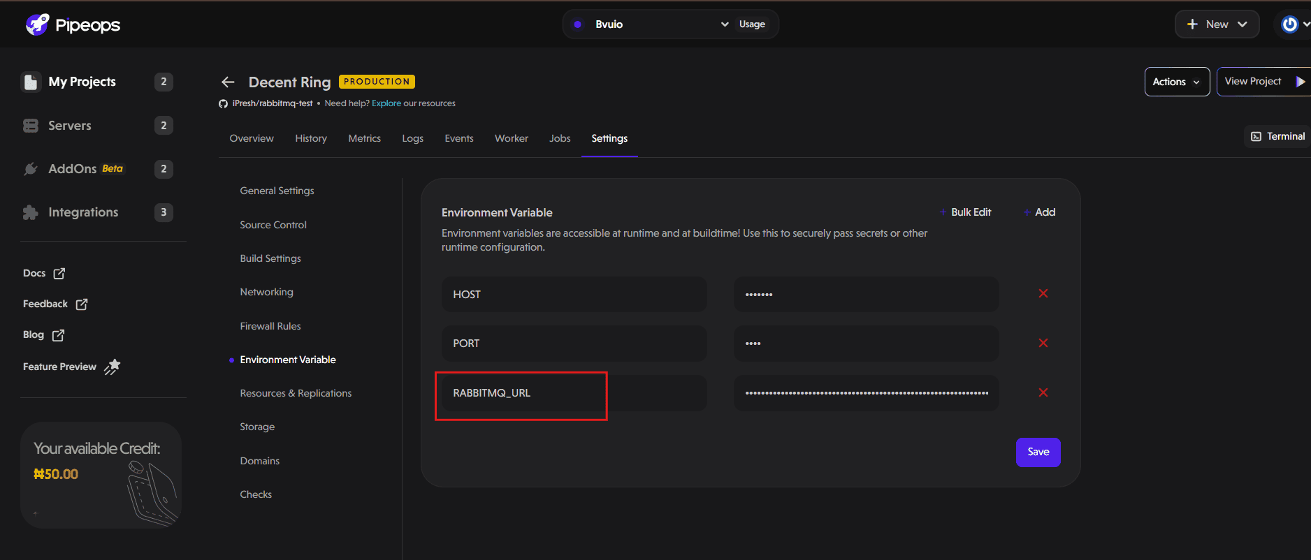 RabbitMQ Connection