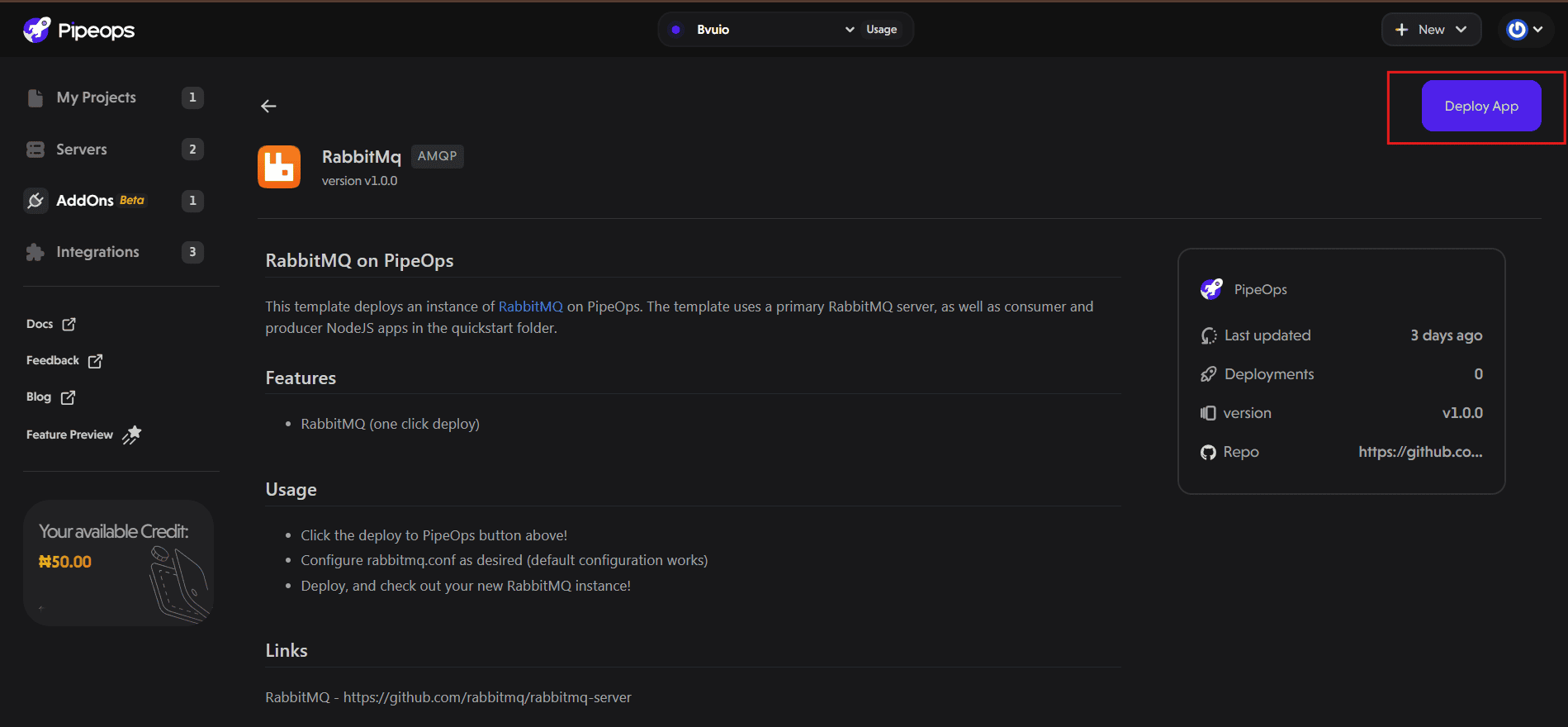 Deploy RabbitMQ