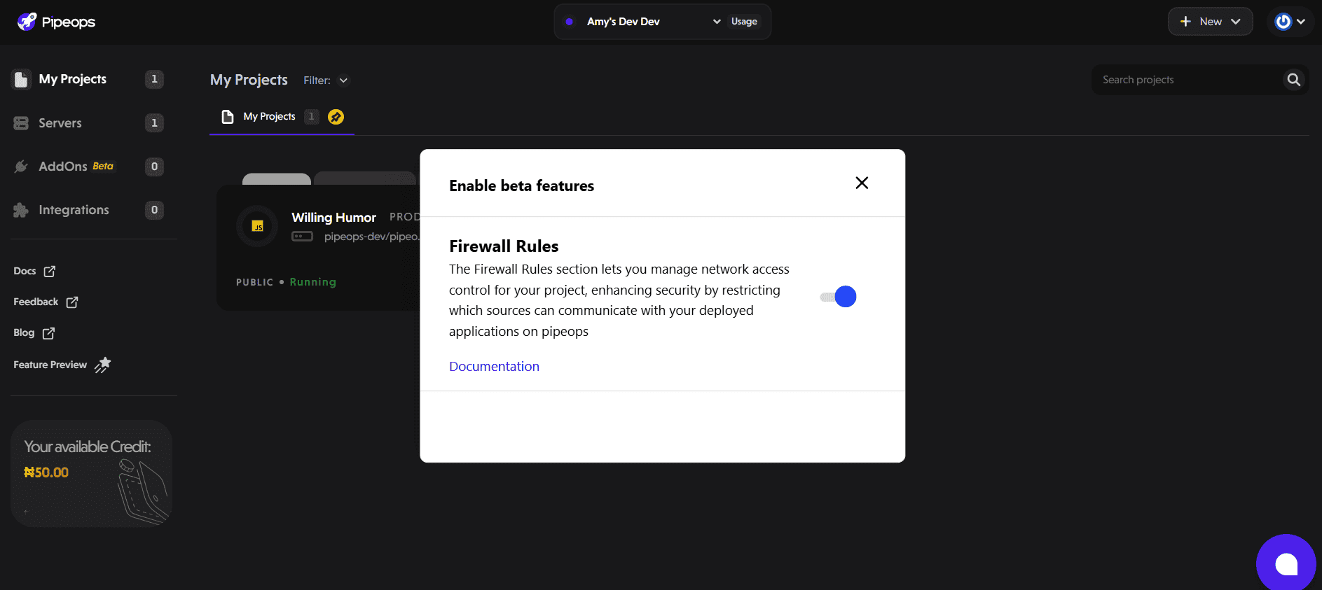 Enable Beta Features
