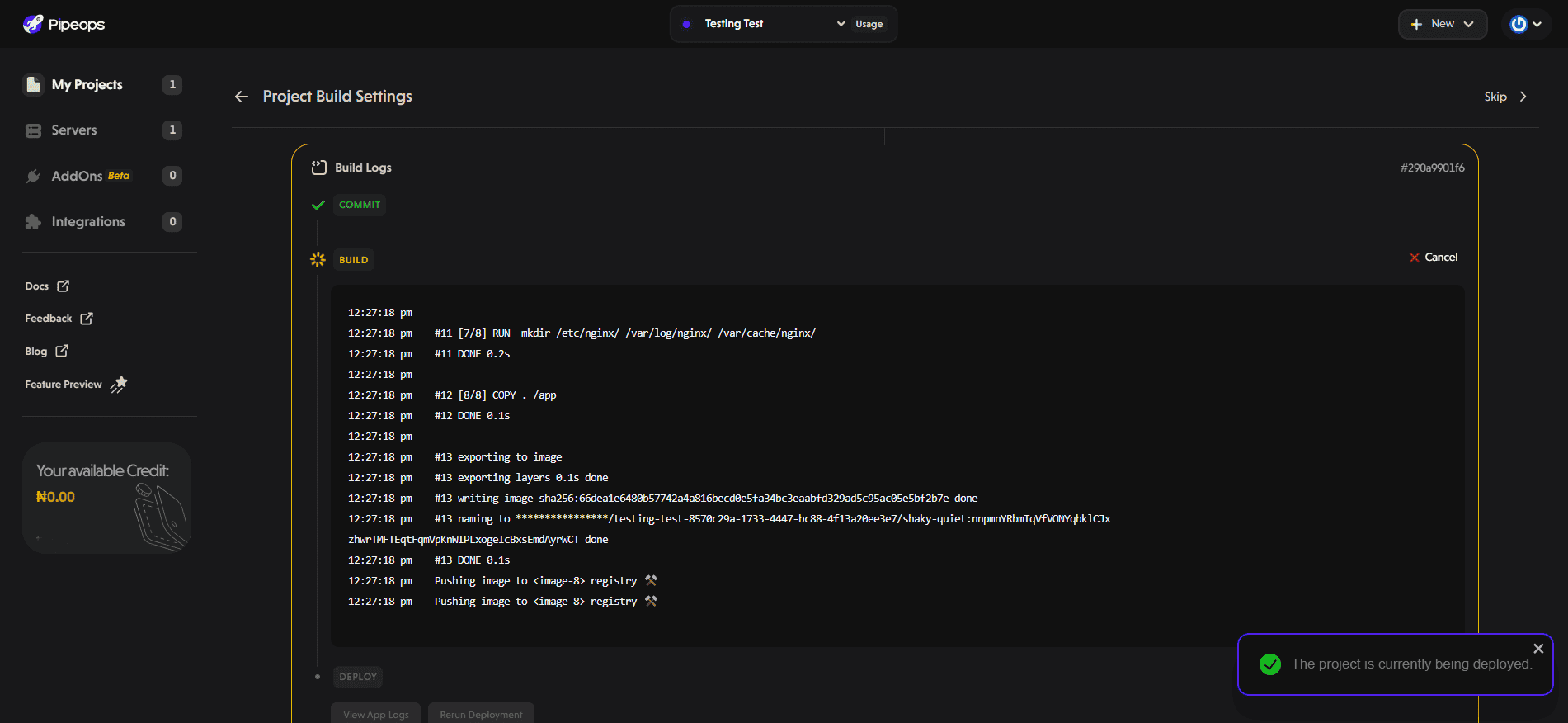 Project Build Logs