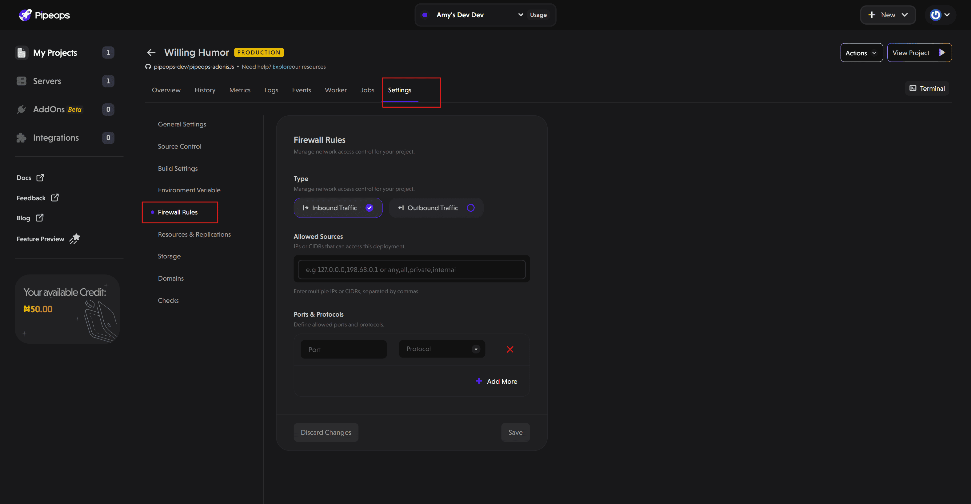 Project Settings