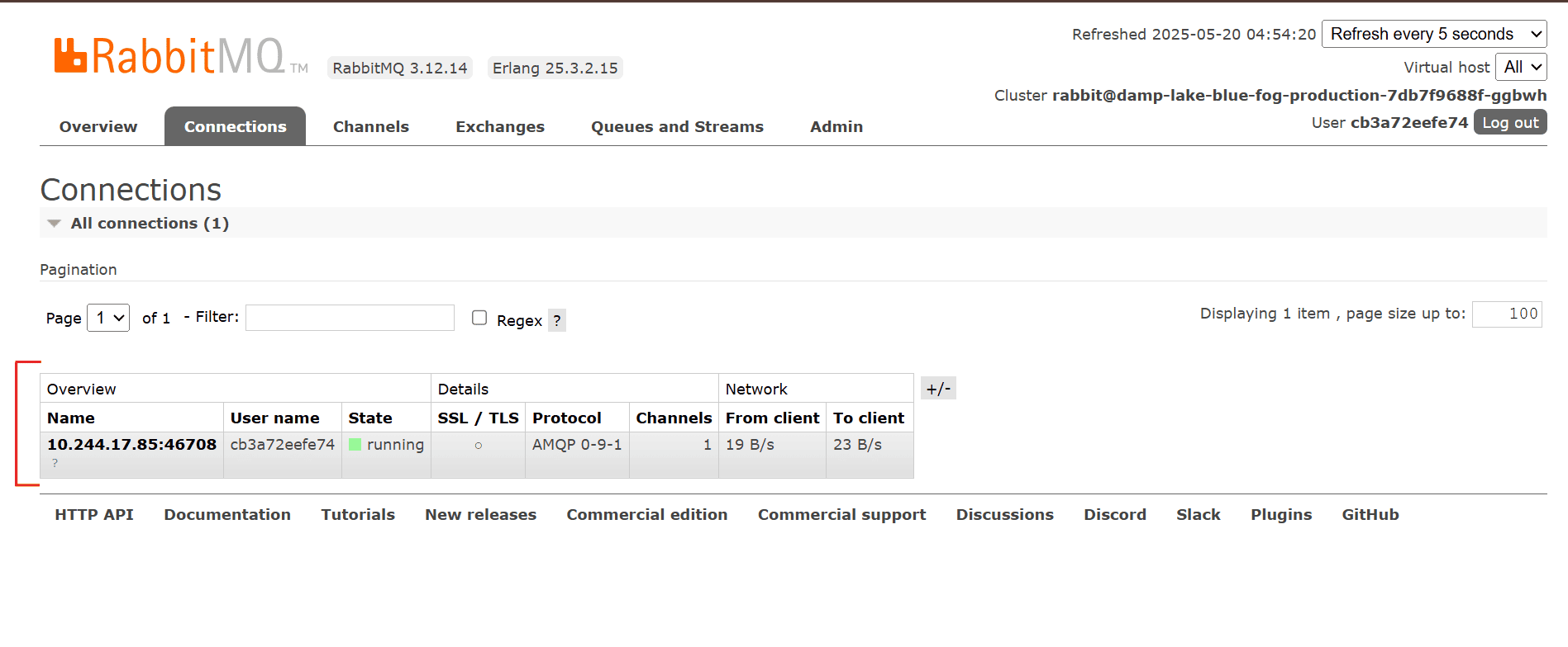 RabbitMQ Connection