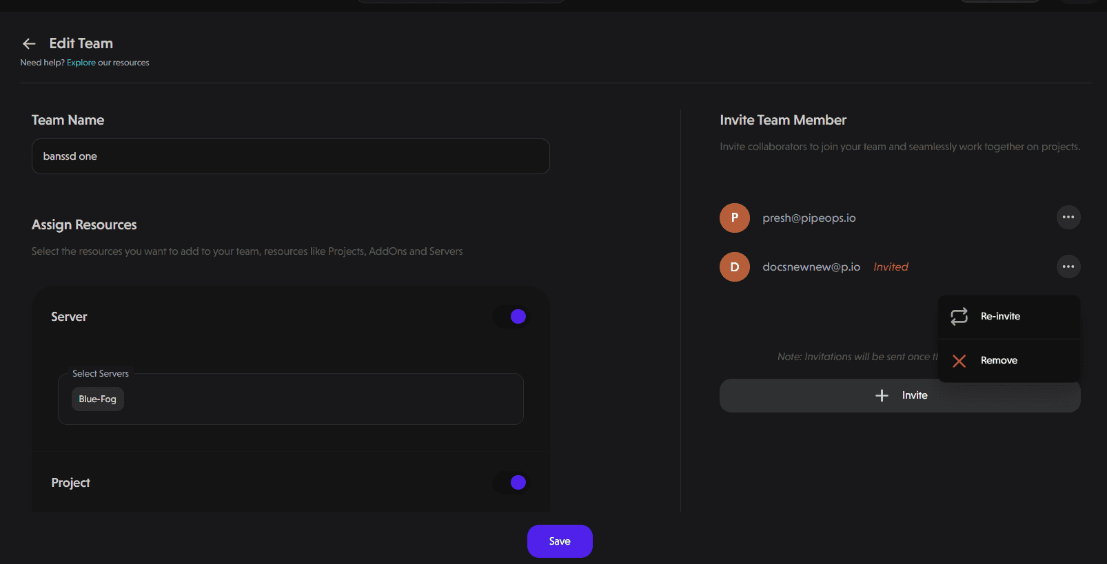 Remove member