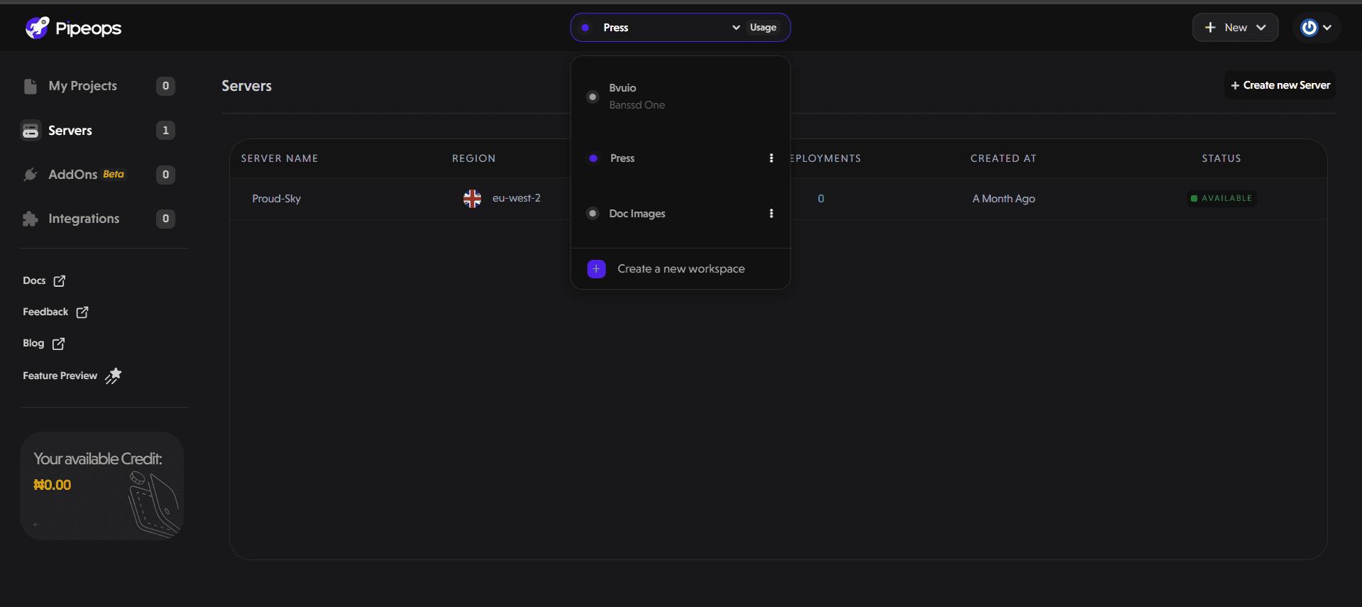 Workspace Nav