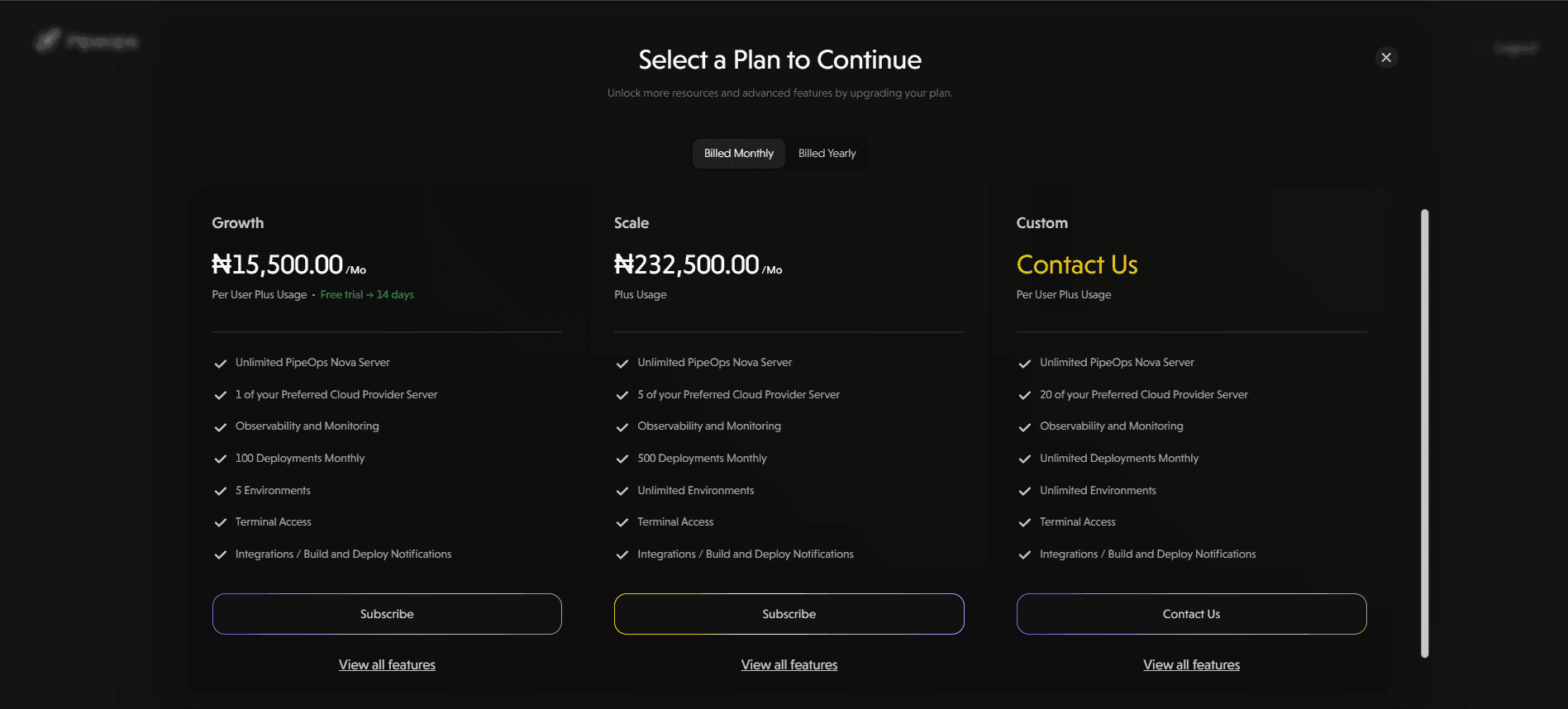 Select plan