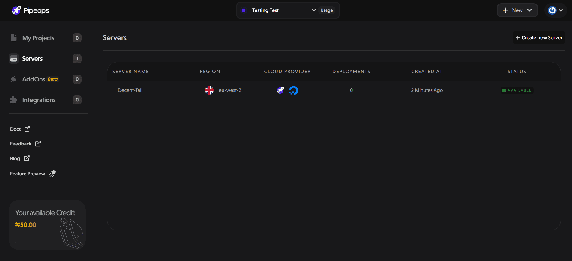 Access dashboard
