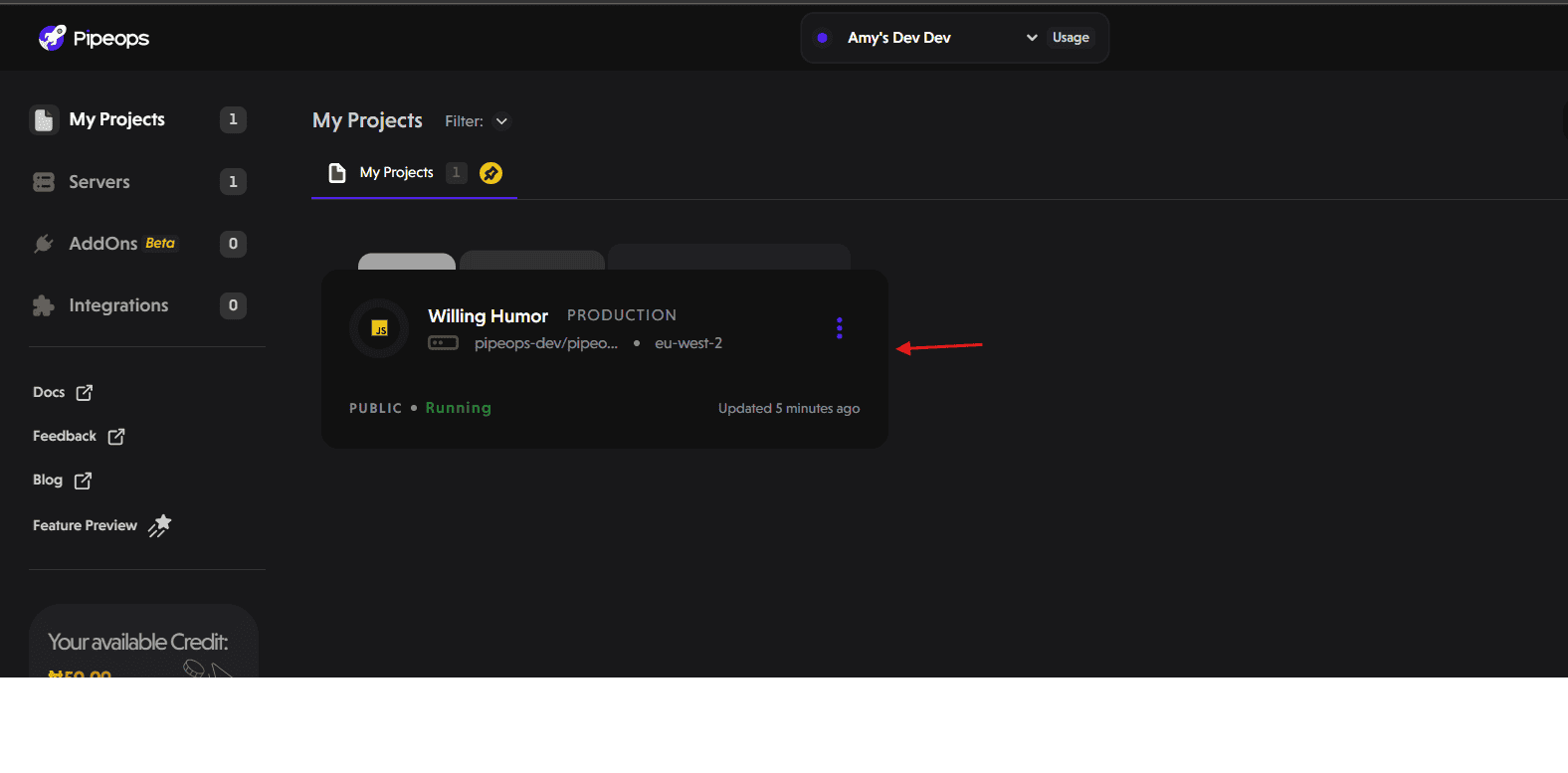 Project dashboard