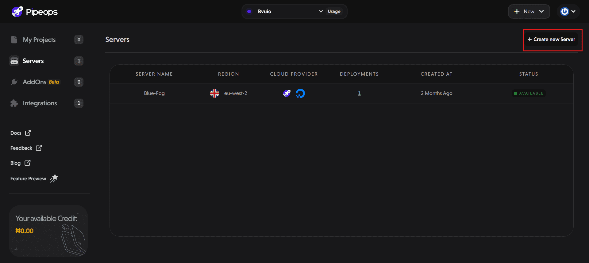 create server