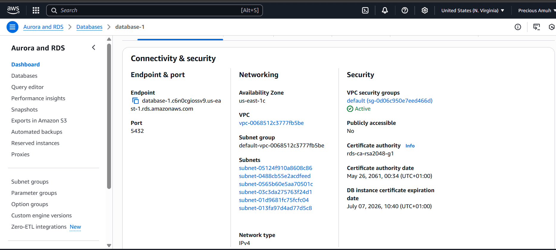 postgres connection details