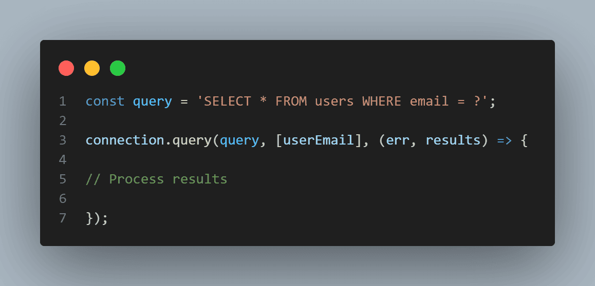 use prepared statement